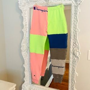 New York Couture One of a Kind CHAMPION Patchwork Sweatpants Pants